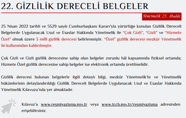 Resmi Yazışmalarda Uygulanacak Usul ve Esaslar Hakkında Yönetmelik 