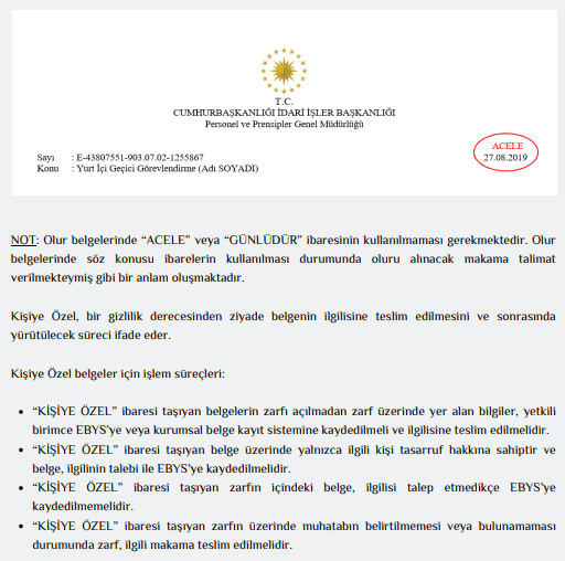 Resmi Yazışmalarda Uygulanacak Usul ve Esaslar Hakkında Yönetmelik 