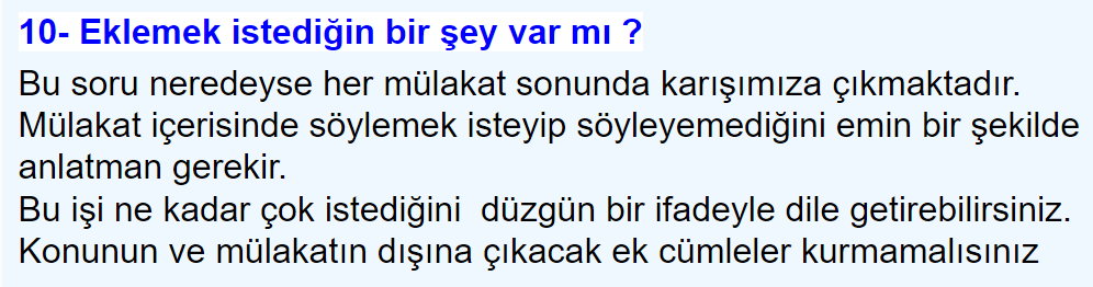 Sözlü Mülakat İle Alakalı Çıkabilecek Sorular