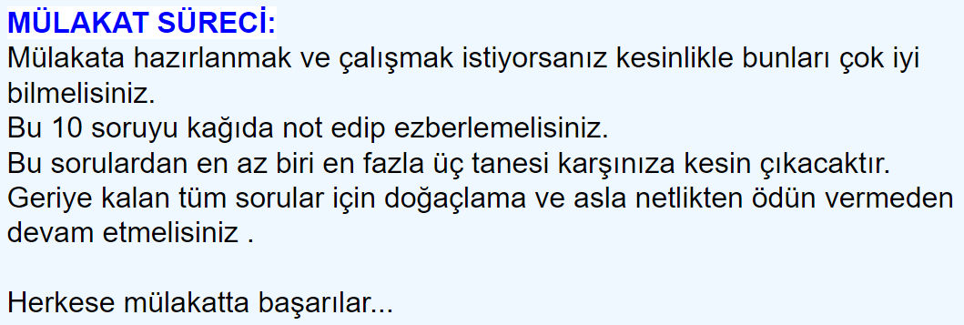 Sözlü Mülakat İle Alakalı Çıkabilecek Sorular