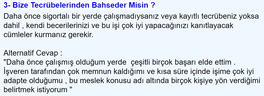 Sözlü Mülakat İle Alakalı Çıkabilecek Sorular