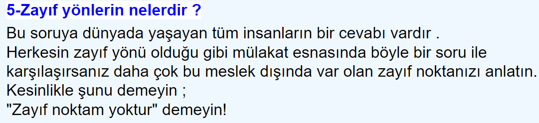 Sözlü Mülakat İle Alakalı Çıkabilecek Sorular