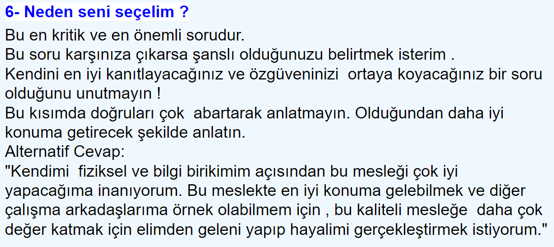 Sözlü Mülakat İle Alakalı Çıkabilecek Sorular