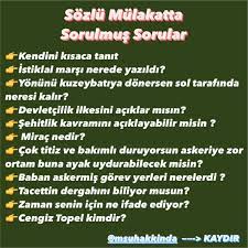 Sözlü Mülakat İle Alakalı Çıkabilecek Sorular